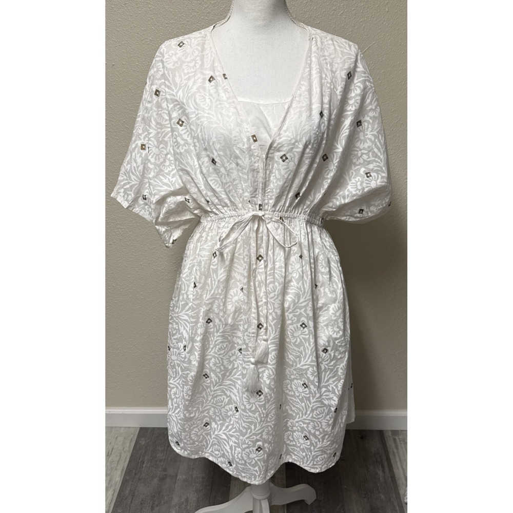 World Market Dress Swim Coverup Beachy Summer Lounge Boho Resort Vaca L/XL Lined